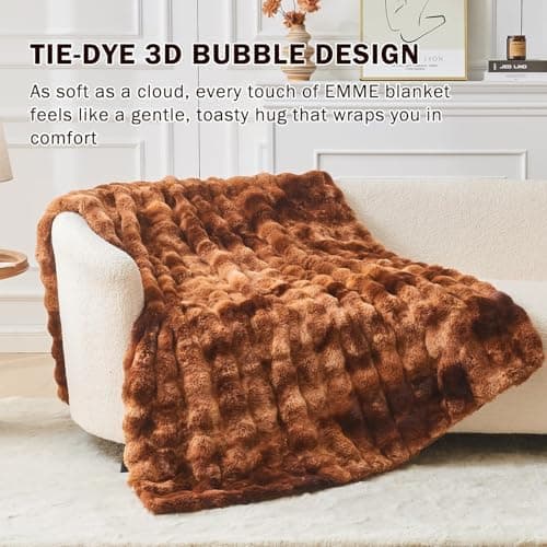 EMME Flauschige Wohndecke für Couch Kaninchen Plüsch Fleecedeckemercialwohndecke-sofa-decke-bubble-decke-wohndecke-flaus