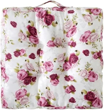 Wometo Sitzkissen Bodenkissen - Landhaus Rosen-Motiv für Indoor und Outdoor OEKO-TEX
