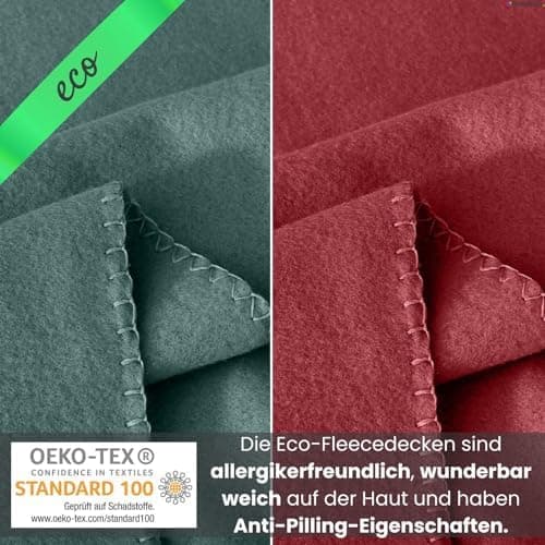 Wometo 10er Vorteilspack Fleecedecke grau Anti-Pilling Kettelrand