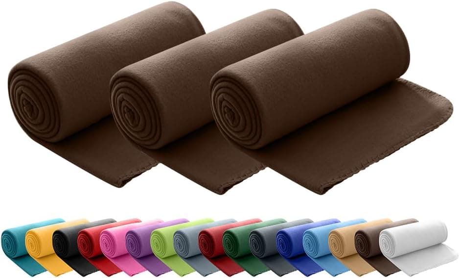 Wometo 3er Set Polar Fleecedecke OEKO-TEX STANDARD 100 Anti-Pilling Kettelrand beige Sand
