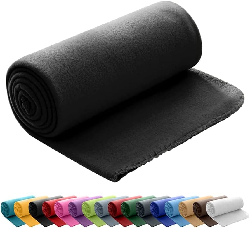 Polar Fleecedecke oekoTex 130x160 Anti-Pilling Kettelrand blau Mittelblau OEKO-TEX STANDARD 100