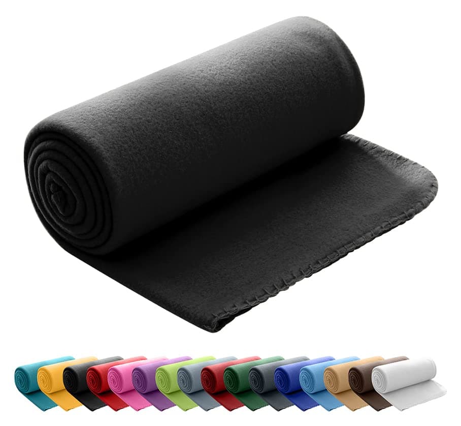 Polar Fleecedecke oekoTex 130x160 Anti-Pilling Kettelrand blau Mittelblau OEKO-TEX STANDARD 100