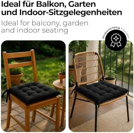 Etérea Türkiswaschbares Sitzkissen Stuhl 40x40 2er Set Inneneinbau - Outdoor & Indoor - OEKO-TEX Made in Green