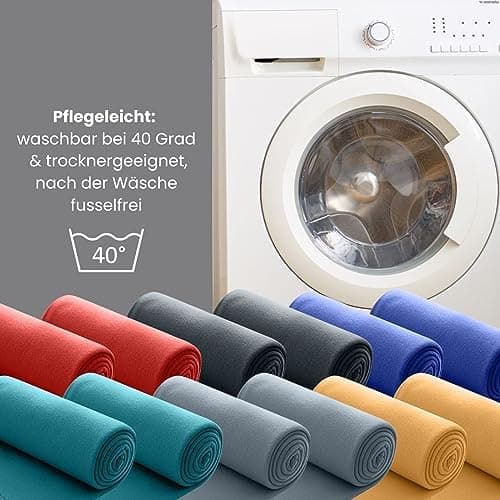 Wometo 10er Vorteilspack Fleecedecke grau Anti-Pilling Kettelrand