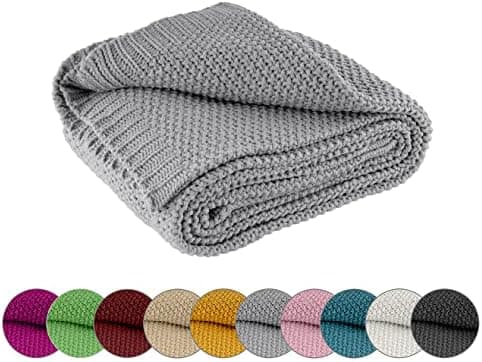 Wometo Kuscheldecke Strick Warme und Weiche Strickdecke OekoTex 140x190TürkisPetrol