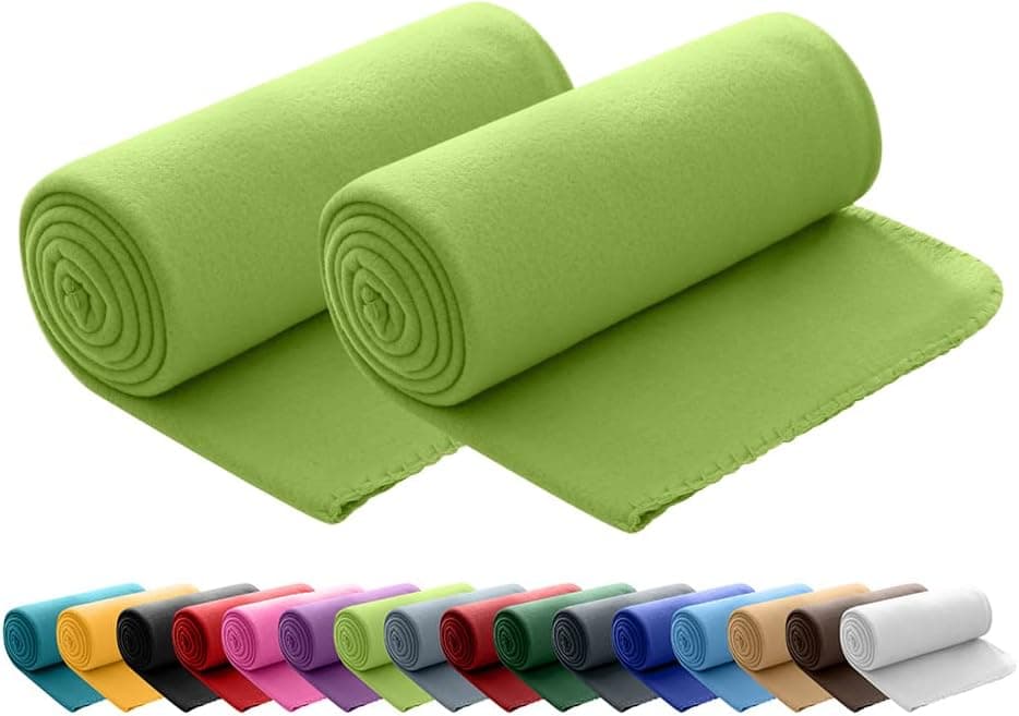 Wometo 2er Set Polar Fleecedecke OekoTex Lilaviolett Anti-Pilling Kettelrand