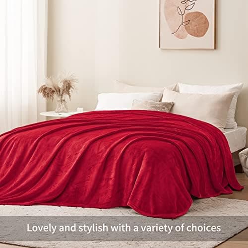Aisbo Flauschig Warme Decke Rot für Winter - Kuschliges Wohnzimmer Blanket 130x150 cm OEKO-TEX