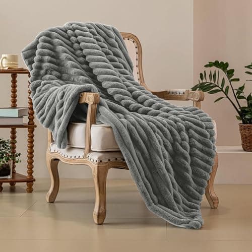 Kuscheldecke Milchsamt Blasen Decke Super Soft Warme Couchdecke 100 x 160cm White
