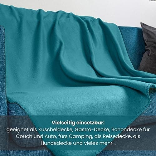 Wometo 10er Vorteilspack Fleecedecke grau Anti-Pilling Kettelrand