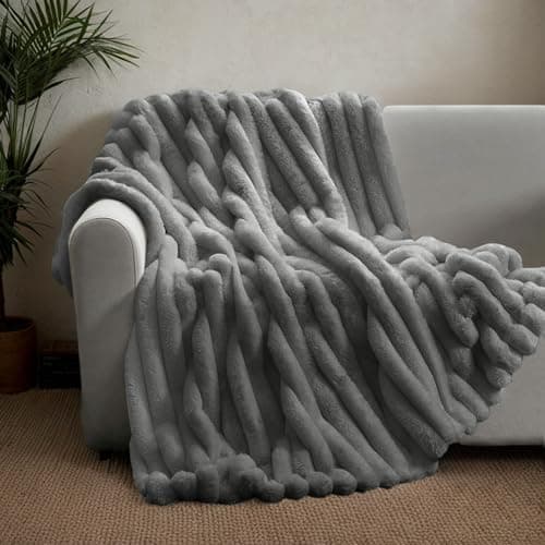 Kuscheldecke Milchsamt Blasen Decke Super Soft Warme Couchdecke 100 x 160cm White