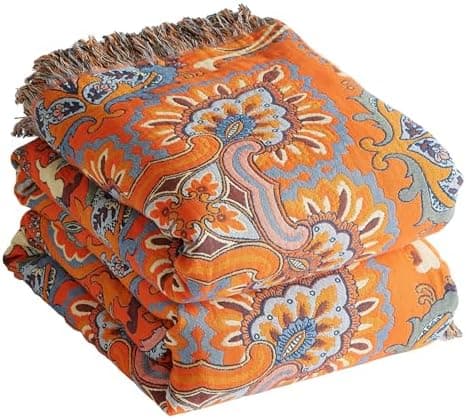 SOFTEXLY Boho Decke – Kuschelige Tagesdecke & Bettüberwurf 150x200cm, Aesthetic Design & Doppelseitige Musselin, Ideal f