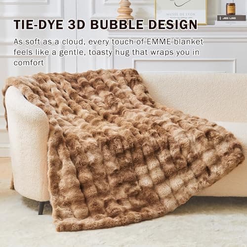 EMME Flauschige Wohndecke für Couch Kaninchen Plüsch Fleecedeckemercialwohndecke-sofa-decke-bubble-decke-wohndecke-flaus