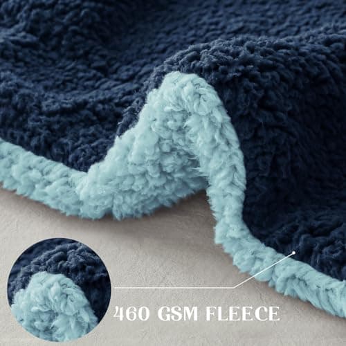 Exclusivo Mezcla Decke, Warme Kuscheldecke für Bett und Sofa, Tiefviolett/Lila 130x150 cm