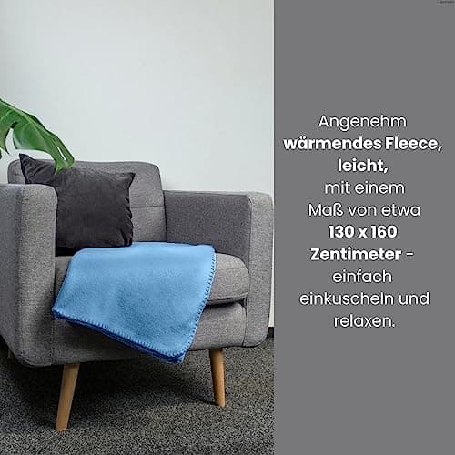 Wometo 2er Set Polar Fleecedecke OekoTex Lilaviolett Anti-Pilling Kettelrand