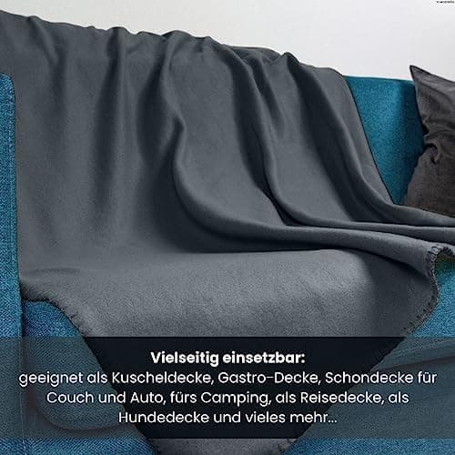 Wometo 2er Set Polar Fleecedecke OekoTex Lilaviolett Anti-Pilling Kettelrand