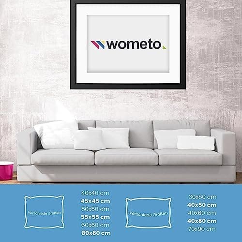 Wometo 2er Set Federkissen: 100% Federn, 40x60-600g, Oeko-TEX, Baumwollbezug, weiß, kleine Kopfkissen, 2 Stück, OEKO-TEX
