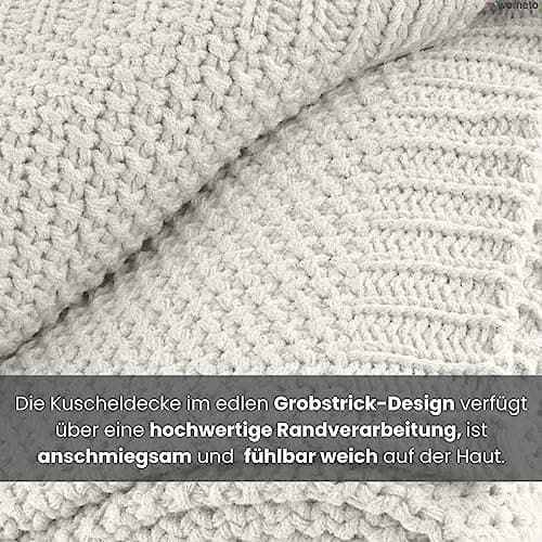 Wometo Kuscheldecke Strick Warme und Weiche Strickdecke OekoTex 140x190TürkisPetrol