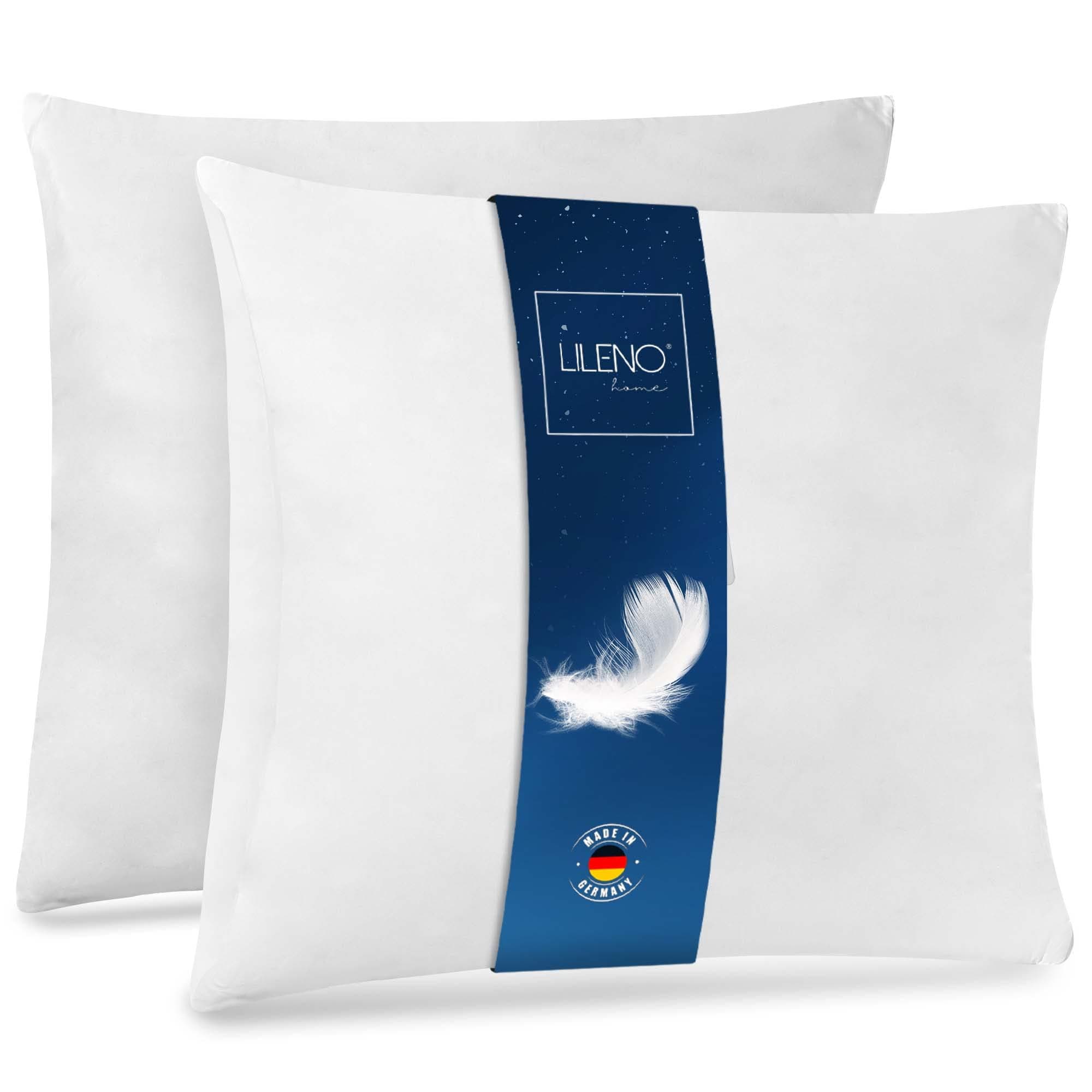 LILENO HOME Federkissen 40x40 cm - perfekt für Allergiker und Kinder - Federkernkissen mit 300 g Federkern-Profil für tr