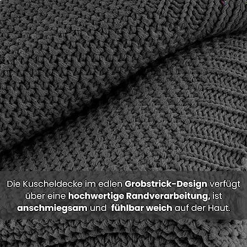 Wometo Kuscheldecke Strick Warme und Weiche Strickdecke OekoTex 140x190TürkisPetrol