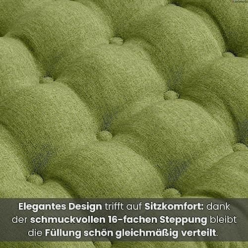 Wometo Sitzkissen Stuhl - dunkelgrau Oeko-TEX Sitzpolster mit Bändern für Indoor und Outdoor OEKO-TEX STANDARD 100  
Wom