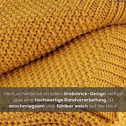Wometo Kuscheldecke Strick Warme und Weiche Strickdecke OekoTex 140x190TürkisPetrol