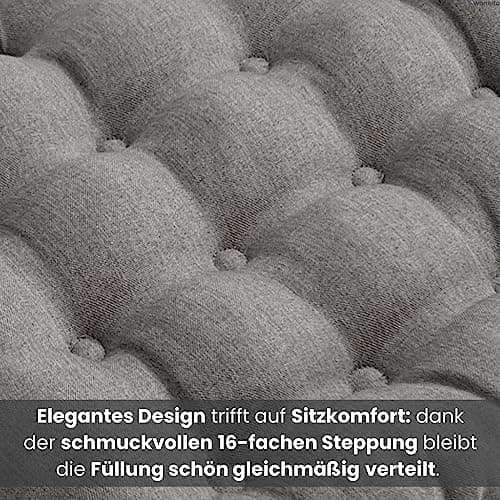 Wometo Sitzkissen Stuhl - dunkelgrau Oeko-TEX Sitzpolster mit Bändern für Indoor und Outdoor OEKO-TEX STANDARD 100  
Wom