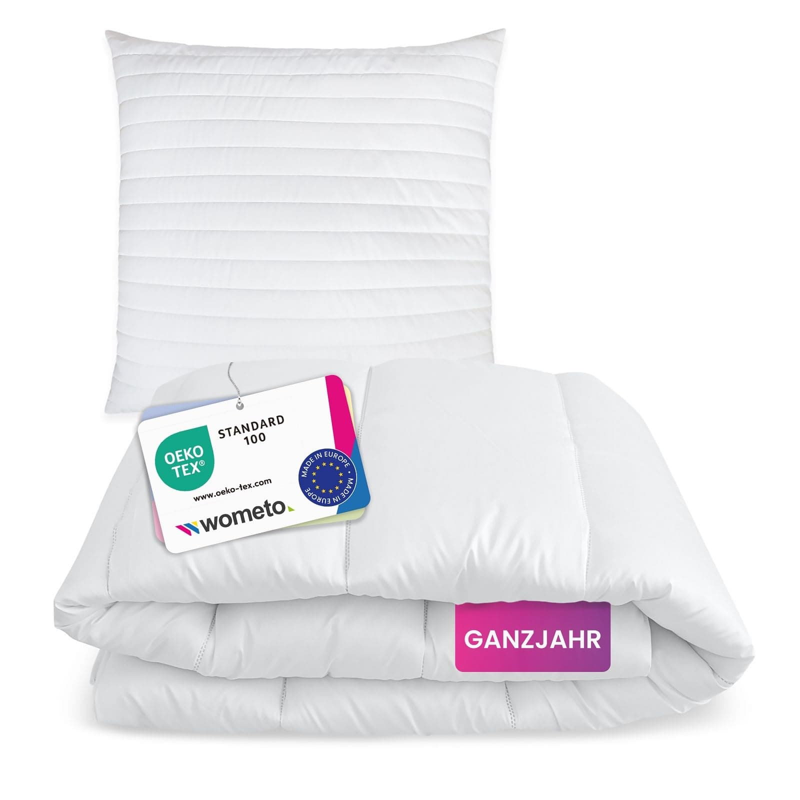 Wometo Bettenset 135x200 OekoTex - Ganzjahres Bettdecke/Steppdecke OEKO-TEX STANDARD 100  
Wometo 2-teiliger Bettenset 1