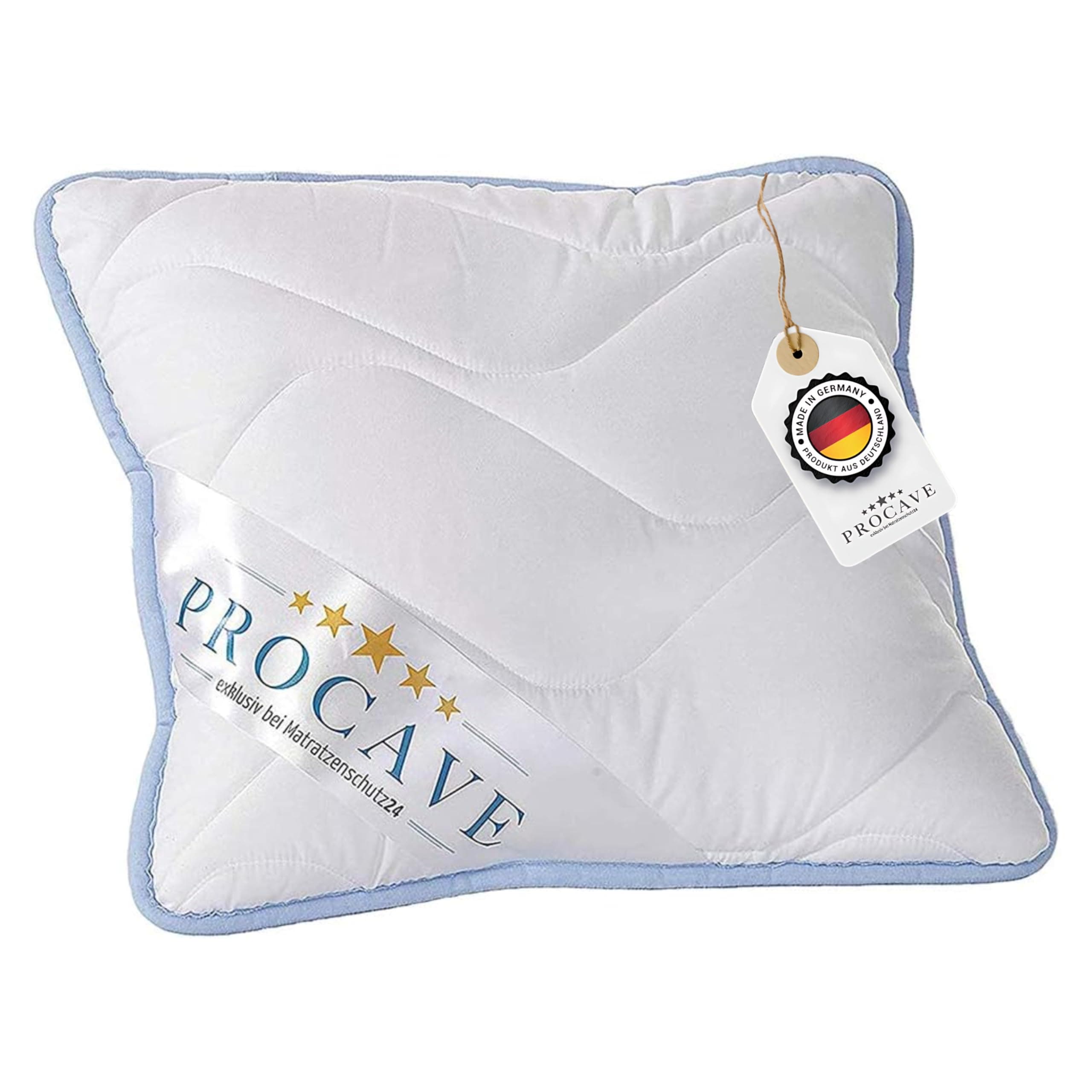 Hochwertiges Qualitäts-Stepp-Kissen für Allergiker, atmungsaktiv und Kochfest 40x40 cm - PROCAVE TopCool
| Winter- und